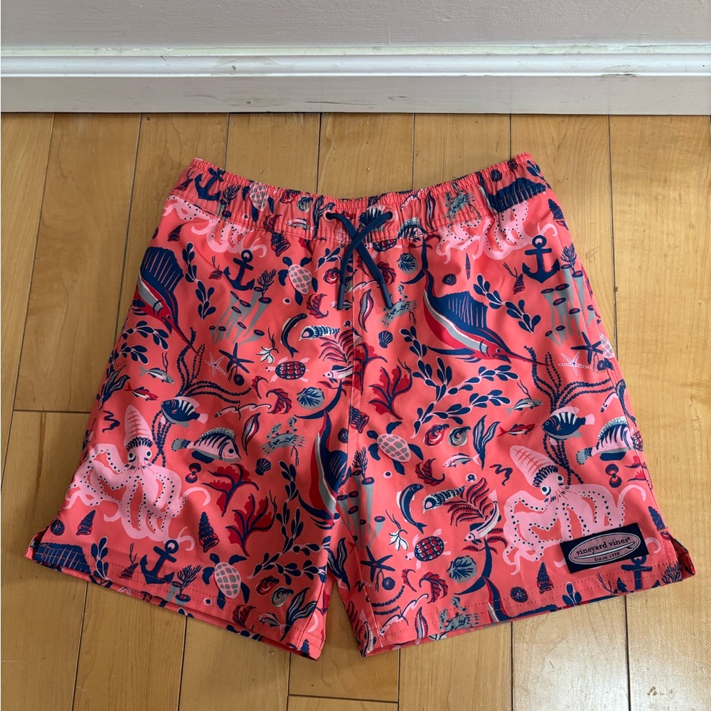 Vineyard Vines Sea Life Print Swim Trunks S 8-10